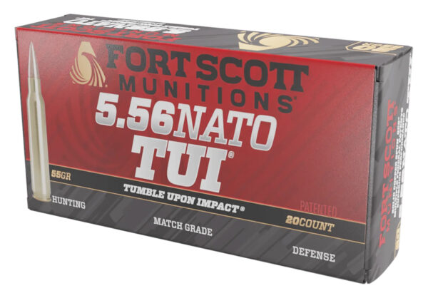 Fort Scott Munitions 556055SCV Tumble Upon Impact (TUI)  5.56x45mmNATO 55gr Solid Copper Spun 20 Per Box/25 Case — view 1