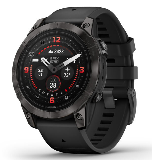 Garmin 0100280310 epix Pro Gen 2 Sapphire Edition GPS/Smart Features 32GB Memory, Black, Band Size 47mm, Compatible w/ iPhone/Android — view 1