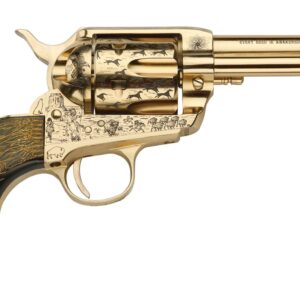 Pietta PFI45KOP434EP Keeper Of The Plains 45 Colt (Long Colt) 6 Shot 4.75" Ultra Black Engraved w/Eagle Feather Grip