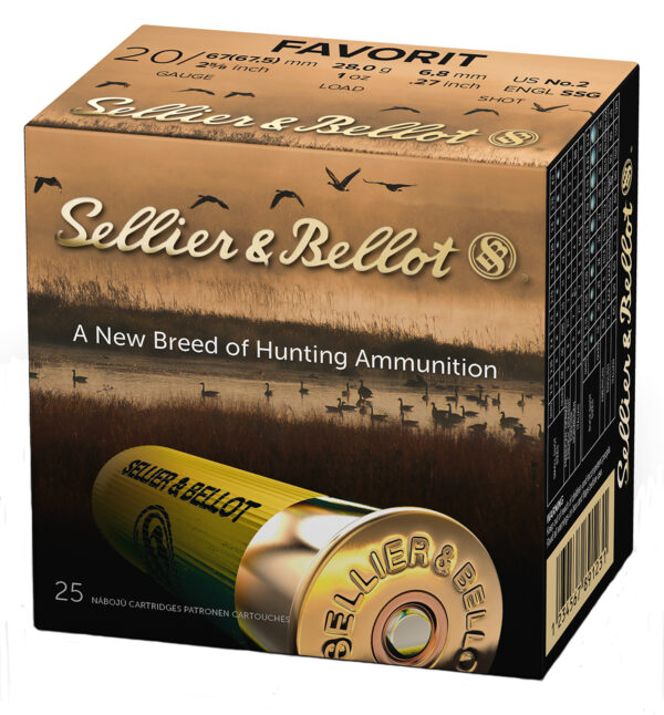 Sellier & Bellot SB20BSA Hunting  20Gauge 2.63" 12Pellets 1oz 2Shot 25 Box/10 Case — view 1