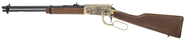 ROSSI RIO BRAVO RIL 22LR 18IN BBL PVD GOLD/DARK HW ENGRAVED BUFFALO BILL15/RD — view 1