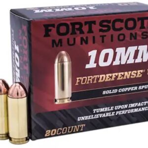 FORT SCOTT MUNITIONS LEAD FREE PISTOL AMO 10MM AUTO 125GR TUI BRASS CASE 20-RD ( 25 BOXES PER CASE )