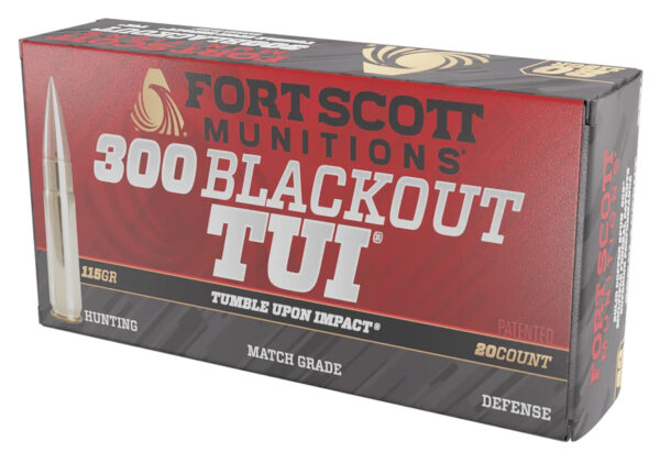 Fort Scott Munitions 300115SCV Tumble Upon Impact (TUI)  300Blackout 115gr Solid Copper Spun 20 Per Box/25 Case — view 1