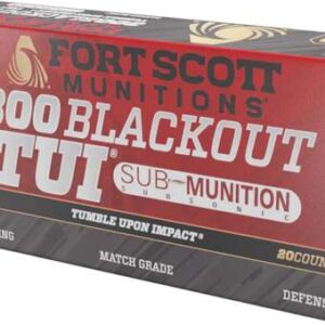 FORT SCOTT MUNITIONS LEAD FREE RIFLE AMO 300 BLACKOUT SUBSONIC 190GR TUI BRASS 20-RD (25 BOX CASE)