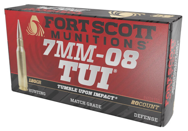 Fort Scott Munitions 7MM08120SCV1 Tumble Upon Impact (TUI) Rifle 7mm-08Rem 120gr Solid Copper Spun 20 Per Box/10 Case — view 1