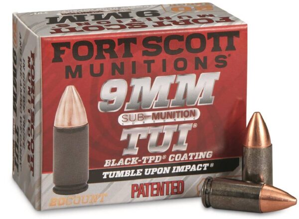 FORT SCOTT MUNITIONS LEAD FREE PISTOL AMO 9MM SUBSONIC 125GR TUI BLK TPD CASE 20-RD (25 BOX CASE) — view 1