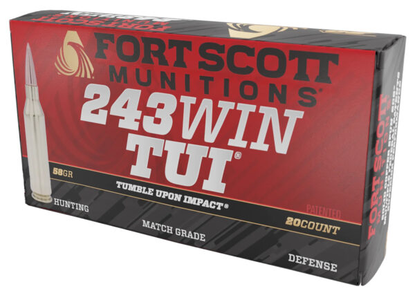 Fort Scott Munitions 243058SCV Tumble Upon Impact (TUI) Rifle 243Win 58gr Solid Copper Spun 20 Per Box/10 Case — view 1