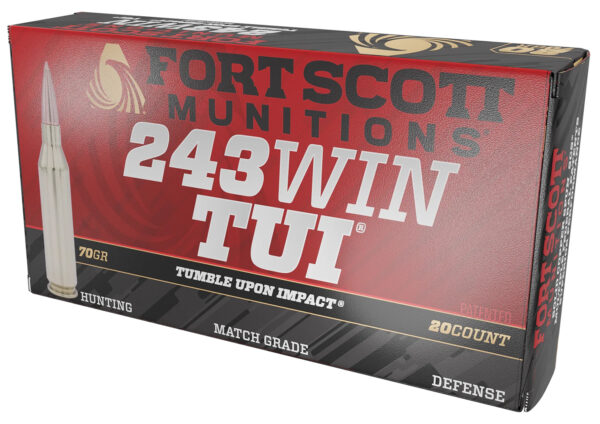 Fort Scott Munitions 243070SCV Tumble Upon Impact (TUI) Rifle 243Win 70gr Solid Copper Spun 20 Per Box/10 Case — view 1