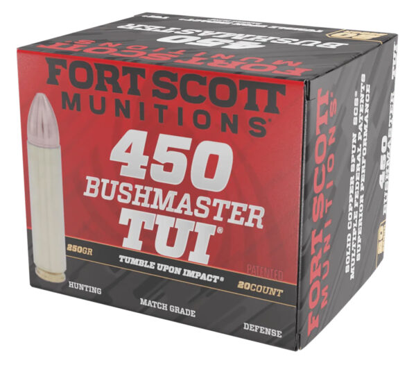 Fort Scott Munitions 450BM250SCV Tumble Upon Impact (TUI) Rifle 450Bushmaster 250gr Solid Copper Spun 20 Per Box/10 Case — view 1