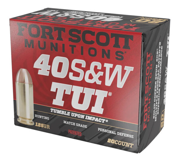 Fort Scott Munitions 400125SCV Tumble Upon Impact (TUI)  40S&W 125gr Solid Copper Spun 20 Per Box/25 Case — view 1