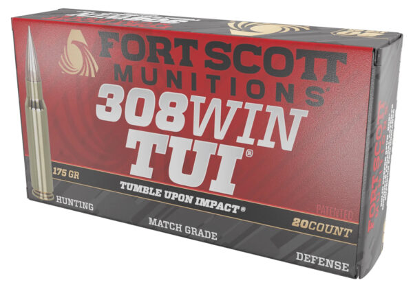 Fort Scott Munitions 308175SCV2 Tumble Upon Impact (TUI) Rifle 308Win 175gr Solid Copper Spun 20 Per Box/10 Case — view 1
