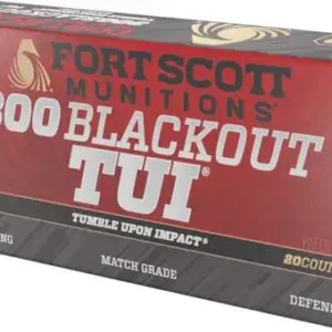 FORT SCOTT MUNITIONS LEAD FREE RIFLE AMO 300 BLACKOUT 150GR TUI BRASS CASE 20-RD ( 25 BOX PER CASE )
