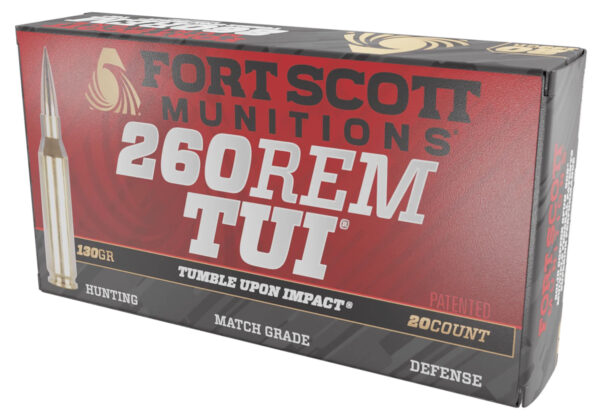 Fort Scott Munitions 260130SCV2 Tumble Upon Impact (TUI)  260Rem 130gr Solid Copper Spun 20 Per Box/25 Case — view 1