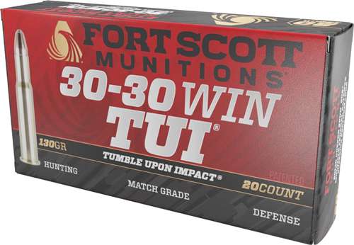 FORT SCOTT MUNITIONS LEAD FREE RIFLE AMO 30-30 WIN 130GR TUI BRASS CASE 20-RD ( 10 BOXES PER CASE ) — view 1