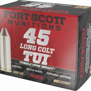 FORT SCOTT MUNITIONS LEAD FREE PISTOL AMO 45 COLT 225GR TUI BRASS CASE 20-RD ( 25 BOXES PER CASE )