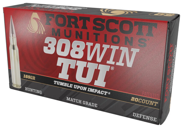 Fort Scott Munitions 308-165-SCV22 Tumble Upon Impact (TUI)  308Win 165gr Solid Copper Spun 20 Per Box/10 Case — view 1