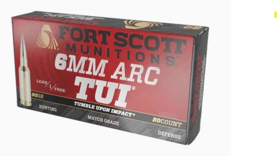 FORT SCOTT MUNITIONS LEAD FREE RIFLE AMO 6MM ARC 90GR TUI BRASS CASE 20-RD ( 10 BOX  PER CASE ) — view 1