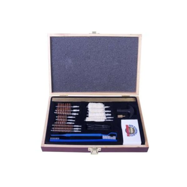 DAC GUN CLEANING KIT UNIVERSAL 22LR AND LARGER 30/PC WOODEN CASE — view 1