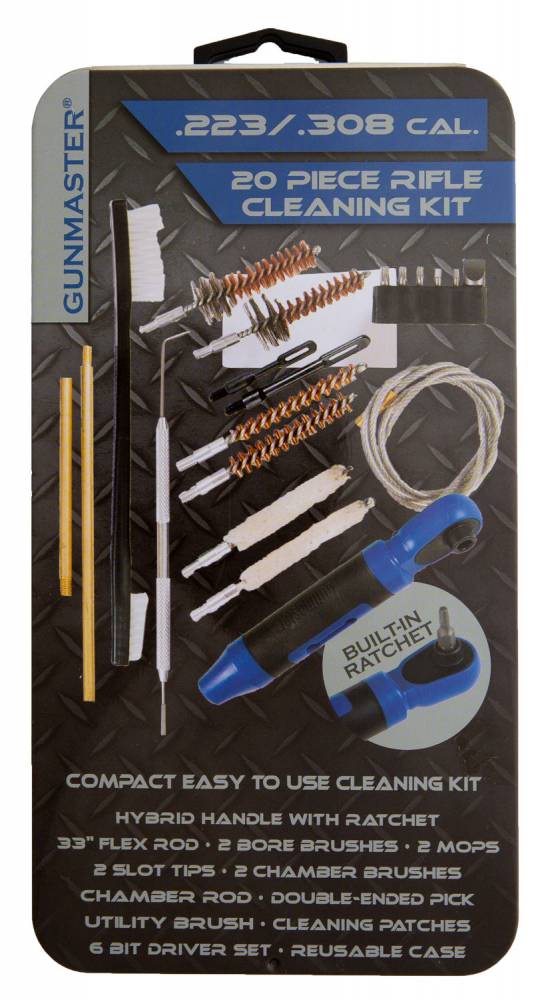 DAC GUNMASTER SLIM LINE 20 PIECE .223/.308 UNIVERSAL CLEANING KIT WITH RACHET HANDLE AND BIT SET — view 1