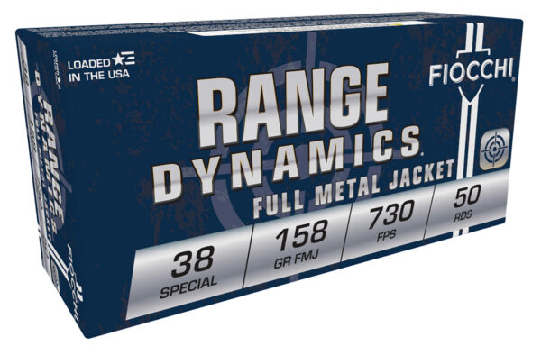 Fiocchi 38G Range Dynamics  38Special 158gr Full Metal Jacket 50 Per Box/20 Case — view 1