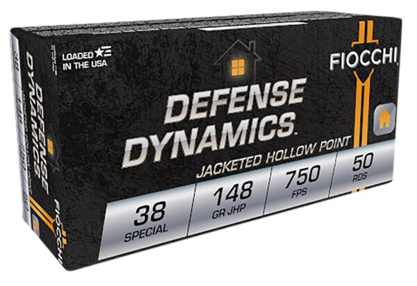 Fiocchi 38E Defense Dynamics  38Special 148gr Jacketed Hollow Point 50 Per Box/20 Case — view 1