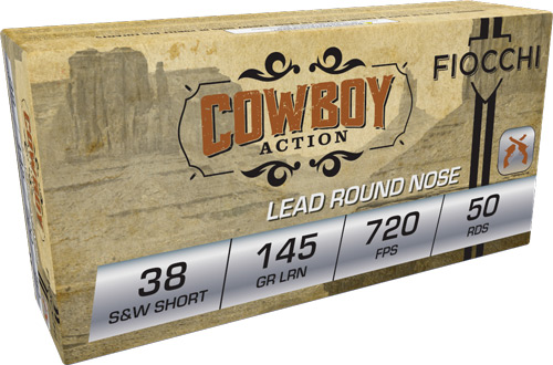 FIOCCHI 38 S&W SHORT 145GR - LEAD-RN 50RD 20BX/CS — view 1