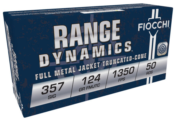 Fiocchi 357SIGAP Range Dynamics  357Sig 124gr Full Metal Jacket 50 Per Box/20 Case — view 1