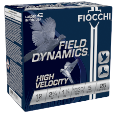 FIOCCHI HV LEAD AMO 12GA 2.75 IN 1 1/4 OZ #5 1330FPS 25-RD (10 BOX CASE)