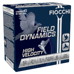 FIOCCHI HV LEAD AMO 12GA 2.75 IN 1 1/4 OZ #6 1330FPS 25-RD (10 BOX CASE)