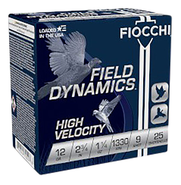 Fiocchi 12HV9 Field Dynamics High Velocity 12Gauge 2.75" 1 1/4oz 9Shot 25 Per Box/10 Case — view 1