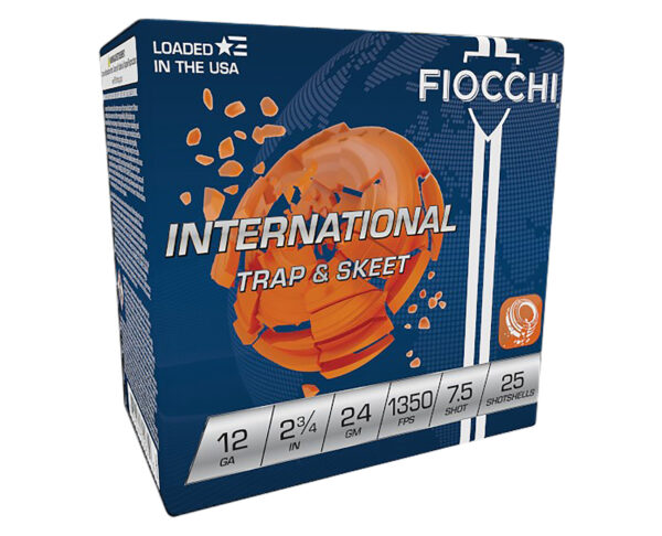 Fiocchi 12IN2475 Exacta Target International Trap & Skeet 12Gauge 2.75" 24gram 7.5Shot 25 Per Box/10 Case — view 1