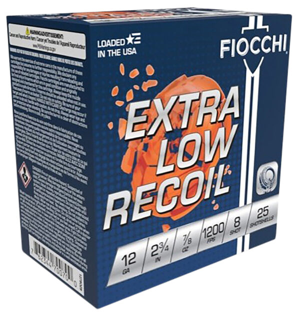Fiocchi 1278OZ8 Exacta Target Low Recoil Trainer 12Gauge 2.75" 7/8oz 8Shot 25 Per Box/10 Case — view 1