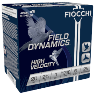 FIOCCHI HV LEAD AMO 20GA 2.75 IN 1 OZ #6 1220FPS 25-RD ( 10 BOXES PER CASE )