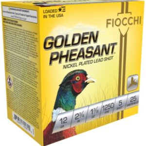 FIOCCHI GOLDEN PHEASANT AMO 12GA 2.75 IN 1 3/8 OZ #5 1250FPS 25-RD ( 10 BOX PER CASE )