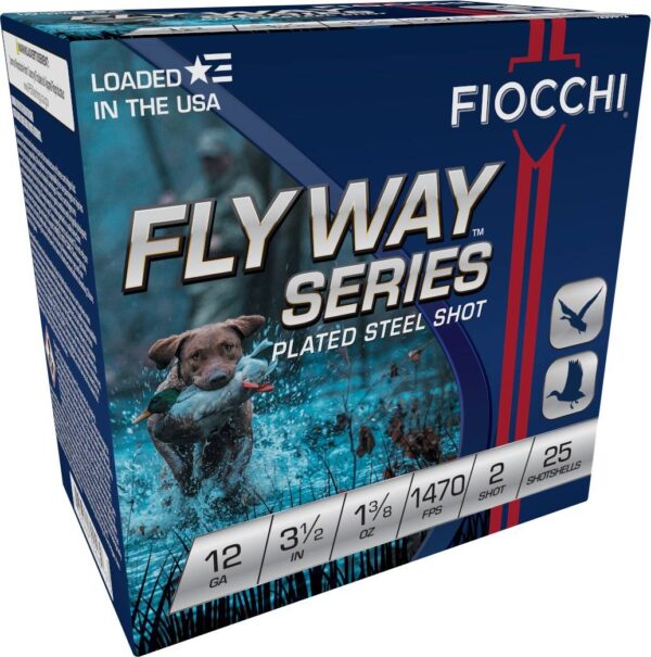 FIOCCHI STEEL WATERFOWL AMO 12GA 3.5 IN 1 3/8 OZ #2 1470FPS 25-RD ( 10 BOXES PER CASE ) — view 1