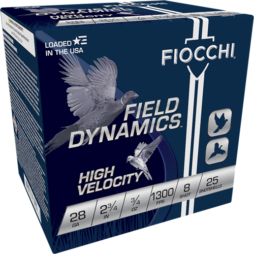 FIOCCHI 28GA 2.75" 3/4OZ #8 - 1300FPS 25RD 10BX/CS — view 1