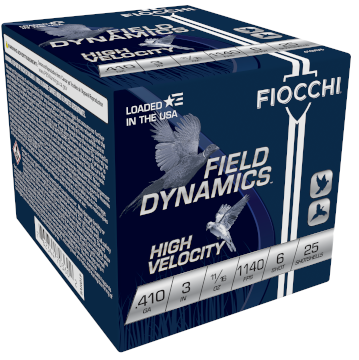 FIOCCHI HV LEAD AMO 410GA 3 IN 11/16 OZ #6 1140FPS 25-RD ( 10 BOXES PER CASE ) — view 1