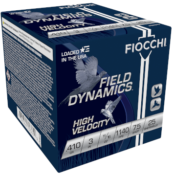 FIOCCHI HV LEAD AMO 410GA 3 IN 11/16 OZ #7.5 1140FPS 25-D ( 10 BOXES PER CASE ) — view 1