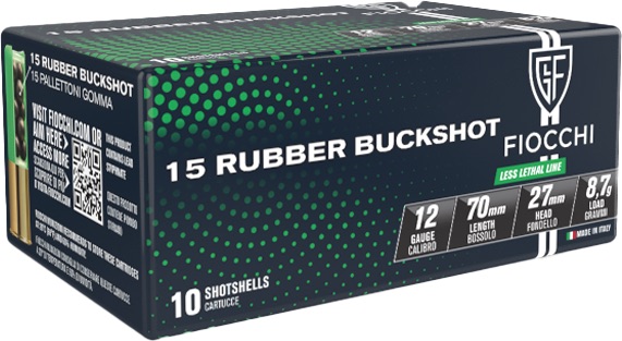FIOCCHI RUBBER BUCKSHOT AMO 12GA 2.75 IN 15 PELLETS 10-RDS ( 25 BOXES PER CASE ) — view 1