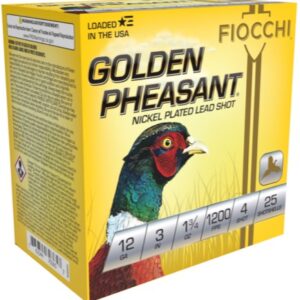 FIOCCHI GOLDEN PHEASANT AMO 12GA 3 IN 1 3/4 OZ #4 1200FPS 25-RD ( 10 BOXES PER CASE )