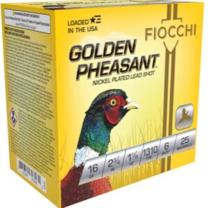 FIOCCHI GOLDEN PHEASANT AMO 16GA 2.75 IN 1 1/8 OZ #6 1310FPS 25-RD ( 10 BOXES PER CASE )