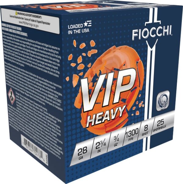 FIOCCHI VIP TARGET LOAD AMO 28GA 23/4" 3/4OZ #8 1300FPS (10 BOX CASE) — view 1