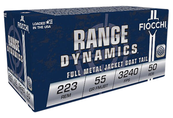 Fiocchi 223A Range Dynamics  223Rem 55gr Full Metal Jacket Boat Tail 50 Per Box/20 Case — view 1
