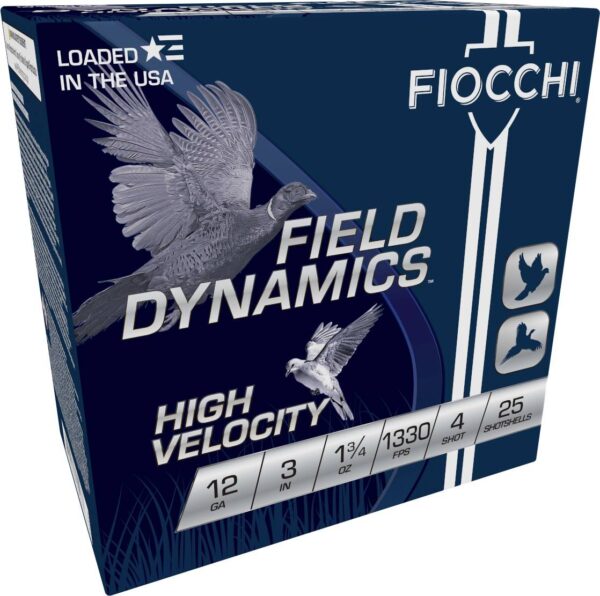 FIOCCHI HV LEAD AMO 12GA 3 IN 1 3/4 OZ #4 1330FPS 25-RD ( 10 BOXES PER CASE) — view 1