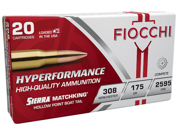 Fiocchi 308MKD Hyperformance Compete 308Win 175gr Sierra MatchKing BTHP 20 Per Box/10 Case — view 1