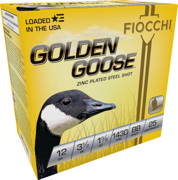 Fiocchi 1235GGBB Golden Goose  12Gauge 3.50" 1 5/8oz BBShot 25 Per Box/10 Case — view 1
