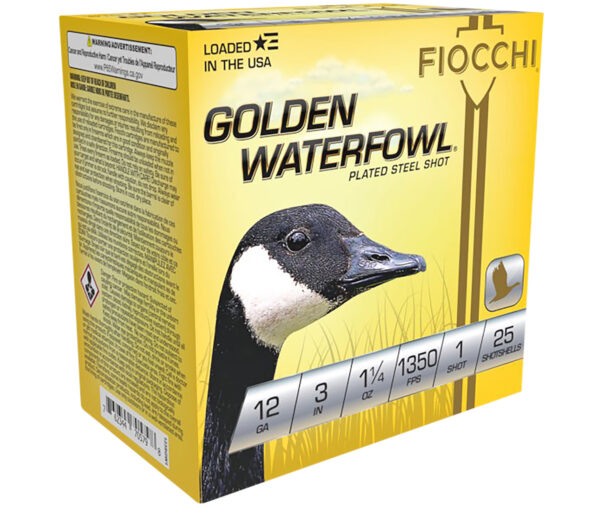 Fiocchi 123SGW1 Golden Waterfowl  12Gauge 3" 1 1/4oz 1Shot 25 Per Box/10 Case — view 1
