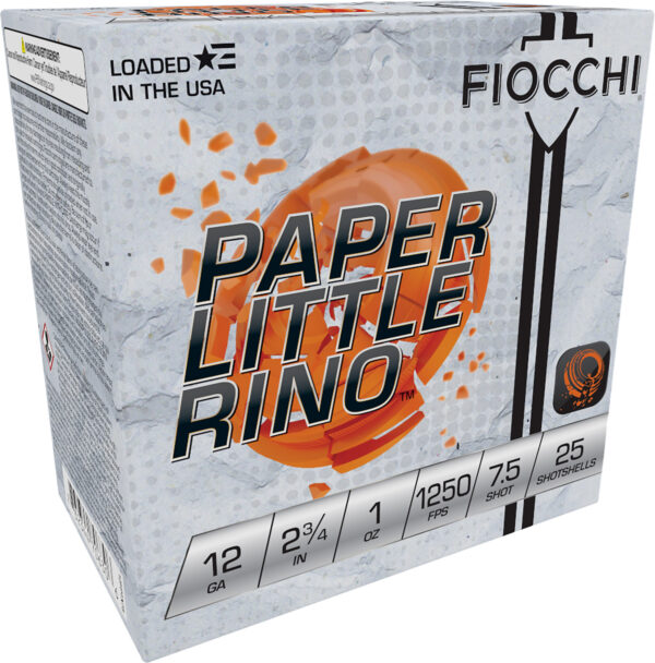 Fiocchi 12FPTX75 Paper Little Rino Extrema 12Gauge 2.75" 1oz 7.5Shot 25 Per Box/10 Case — view 1