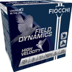 FIOCCHI HV LEAD AMO 20GA 3 IN 1 OZ #5 1200FPS 25-RD ( 10 BOXES PER CASE )