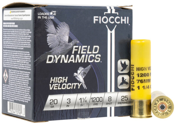 Fiocchi 203HV8 Field Dynamics High Velocity 20Gauge 3" 1 1/4oz 8Shot 25 Per Box/10 Case — view 1
